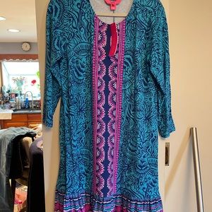 NWT Ophelia Dress in Ocean Motion size large